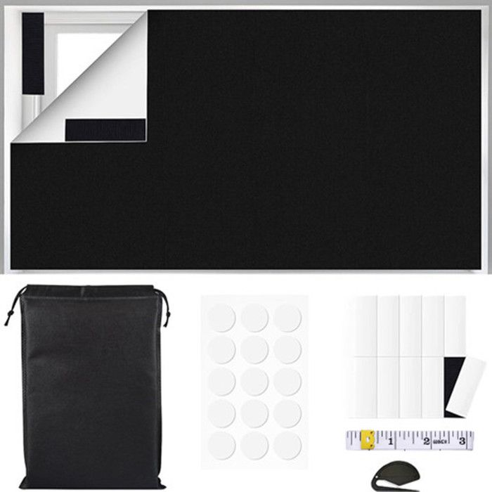 Stores occultants 100% adhésifs 150x200cm rideaux occultants temporaires découpés pour sadapter à toutes les tailles de fenêtres