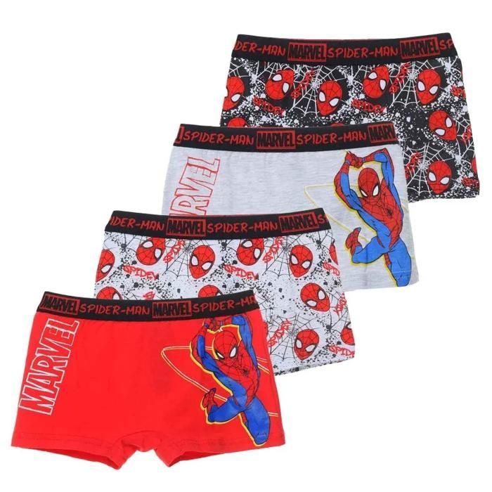 MARVEL Lot de Boxers Coton Garçon Spider-Man