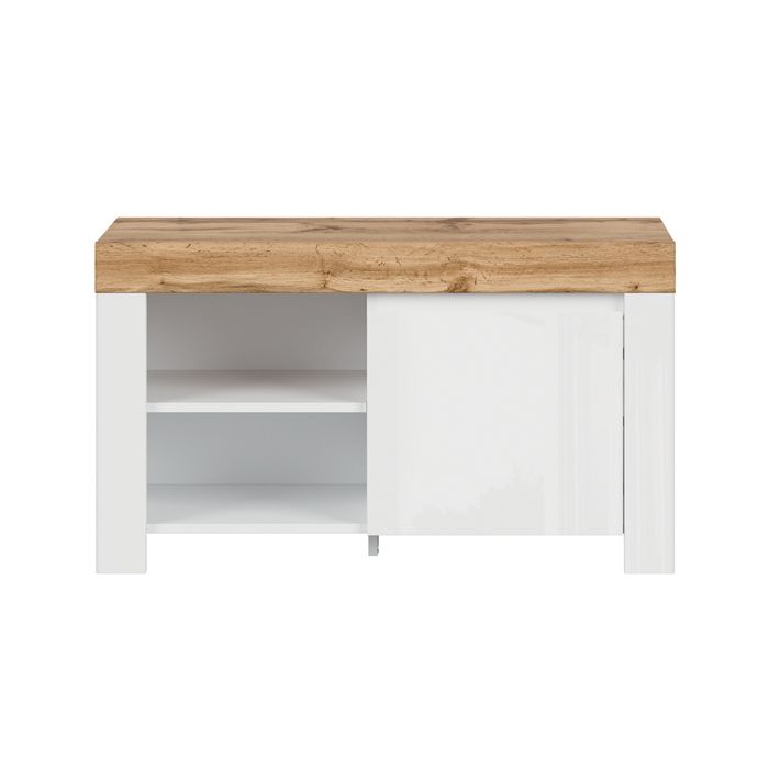Meuble à chaussures Petits-meubles - Hella - 92 x 37 x 53cm - Blanc et bois