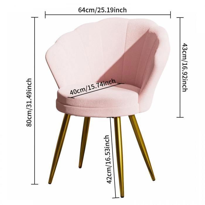 MIPAN Fauteuil scandinave pour salon - Chaise de salle à manger - Chaise pour cuisin - Pour Salon bureau chambre - Rose