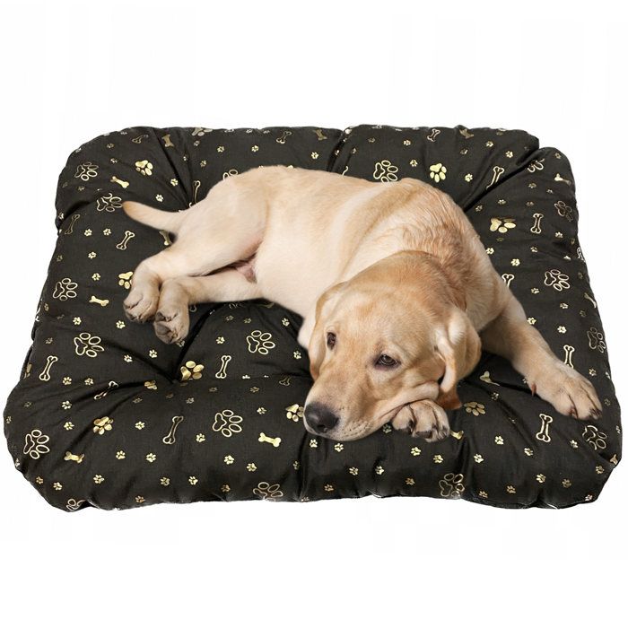 Meilleurs prix pour Lit Pour Chien EDANTI Panier Coussin Imperméables 120x90 Motif De Los Doré