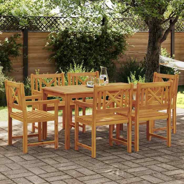 vidaXL Ensemble de salle à manger pour jardin 7 pcs