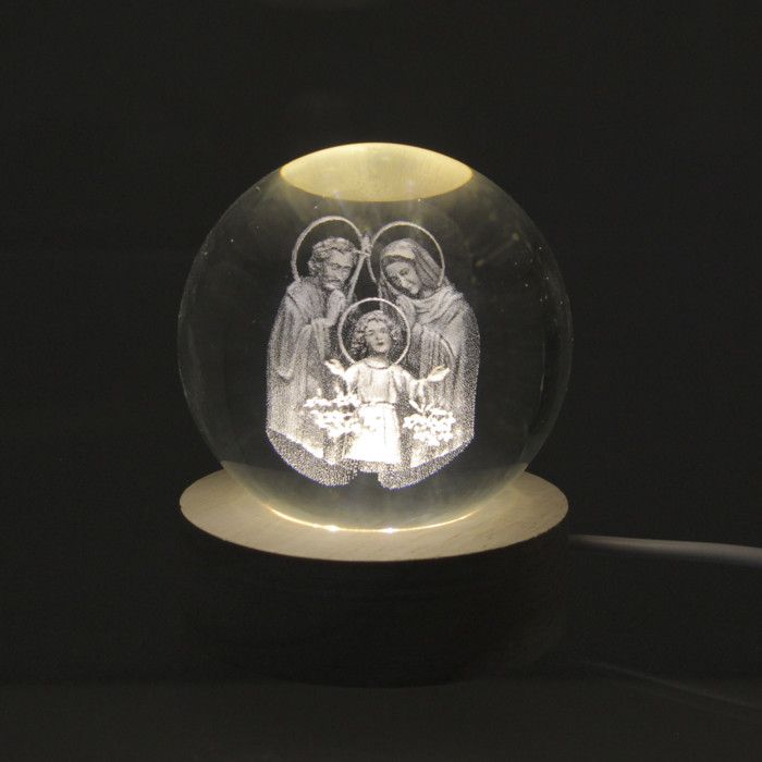 Veilleuse boule lumineuse à LED de la Sainte Famille