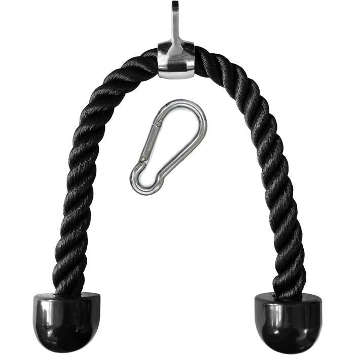 Corde Musculation Machine Câbles 70cm Corde Triceps Avec Mousqueton - Accessoire Musculation Câble 70cm équipement Salle Sport Maison