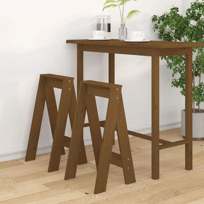 SOLDES dAutomneLot de 2 Tabourets - Tabourets Hauts pour Bar-Cuisine - marron miel 40x40x75 cm bois massif de pin - 40x40x75cm 63 SOLDES dAutomneLot de 2 Tabourets - Tabourets Hauts pour Bar-Cuisine - marron miel 40x40x75 cm bois massif de pin - 40x40x75cm 63