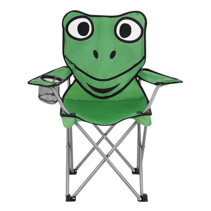Chaise de camping pour enfants - NILS - NC3007 - Grenouille - Pliable - L58xH64xP35 cm - 50 kg - Porte-gobelet