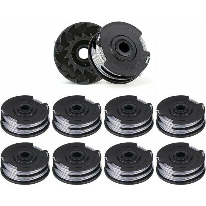 Lot de 10 Bobines de Fil de Rechange pour Débroussailleuses Double Ligne Longueur de 6 m x 16 mm Convient pour les Modèles Bosch
