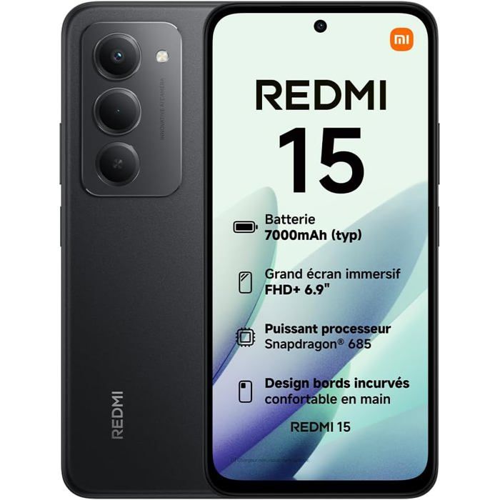 Xiaomi Redmi 15 Smartphone 8+ Écran FHD+ 144 Hz 6 9 Pouces Snapdragon 685 Double caméra 50 MP avec IA Batterie 7000 mAh Chargeur Non Inclus - vue 8