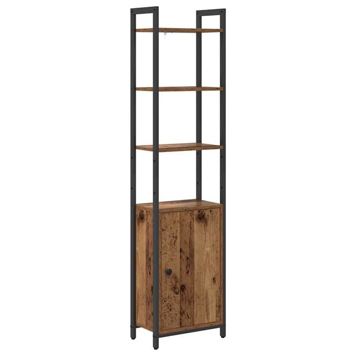 Bibliothèque industrielle - vidaXL - Bois dingénierie - 40x24x161 cm - Bois recyclé - 6 étagères - 1 porte