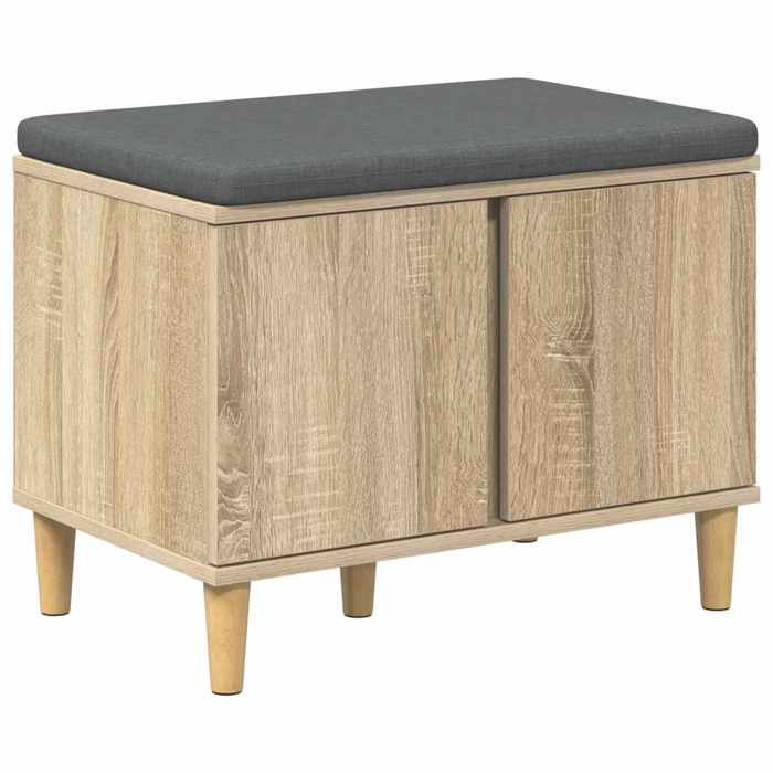 Saison Soldes Banc dentrée avec coussin - SARAZYJ - pour 2 Personnes - Chêne Sonoma 60x38x46 cm MM6242 Saison Soldes Banc dentrée avec coussin - SARAZYJ - pour 2 Personnes - Chêne Sonoma 60x38x46 cm MM6242