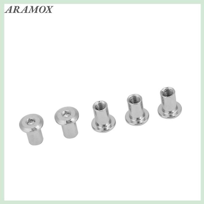 ARAMOX Noix plate noix hexagonale Nickel nickel nickel nickel noix de naux cloue à noix de tête rond meuble M8 M6 * 15 (50 pièces)