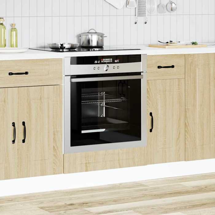Promo printempsArmoire à four(1 pcs) Armoire de cuisine/Vitrine/Placard - SOLOMON - meuble de cuisine - Kalmar chêne sonoma bois d