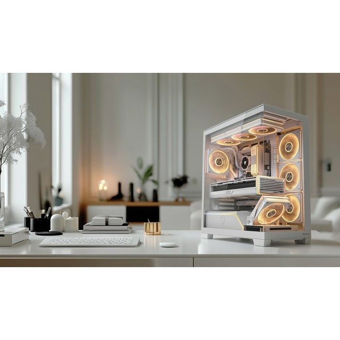 Boîtier dordinateur - MODECOM - Volcano Stellar Plus - Verre trempé - Bande LED ARGB - Refroidissement 360 mm