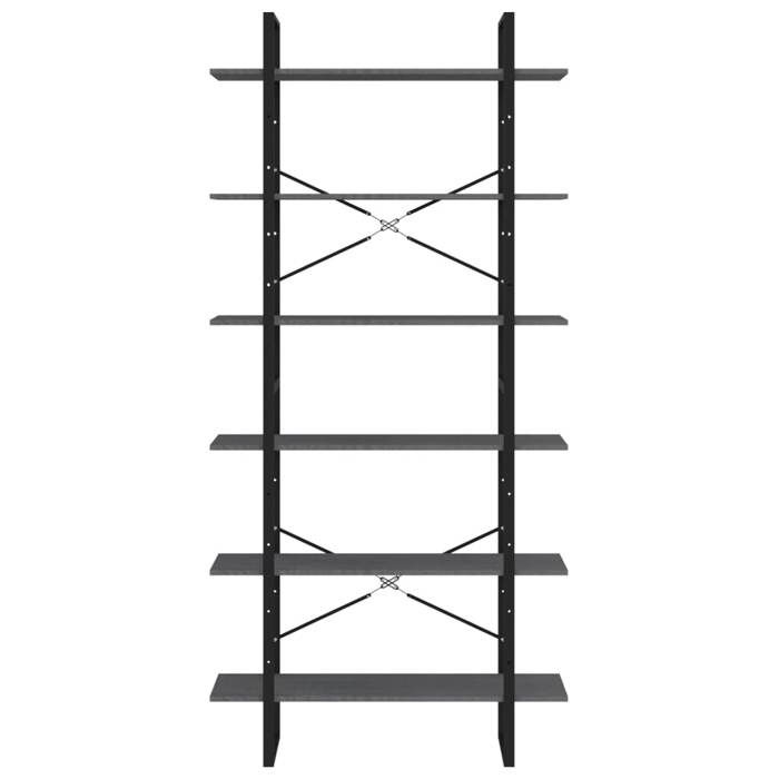 Maison SoldesBibliothèque de rangement - MEUBLE Étagère - Gris 100x30x210cm Bois de pin solide Moderne389417