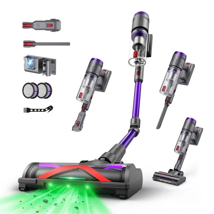 Aspirateur Balai sans Fil CIRCLIO T80 Detect - 58 kPa  600 W  75 min  1.6 L - Tube Pliable - Écran LED Intelligent - Autoportant - Circlio