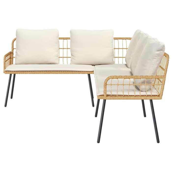 En PromotionCanapé avec coussin - SHIELD Canapé dextérieur - Pour jardin - Marron 61.5x123x82cm Métal 8950802