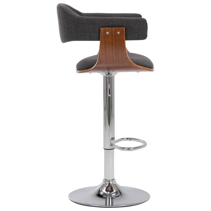 Tabourets Cuisine - Gris - Chaises de bar - (2 pcs) - 2 personnes - gris bois courbé et tissu 53x48x(88-109) cm F2125