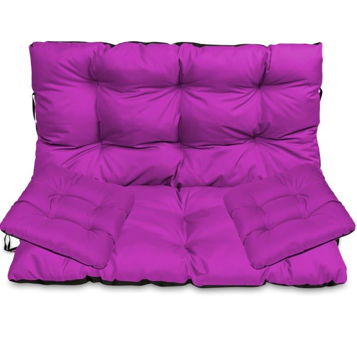 Coussin pour Banc de Jardin - SuperKissen24. - Intérieur/Extérieur - Imperméable - 120x50/120x60 cm + 2x 45x45 cm - Fuchsia