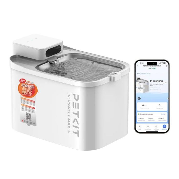 Fontaine à eau - PETKIT - Eversweet Max 2 3L - Sans fil UVC - Batterie 83 jours - Capacité 3 L Fontaine à eau - PETKIT - Eversweet Max 2 3L - Sans fil UVC - Batterie 83 jours - Capacité 3 L