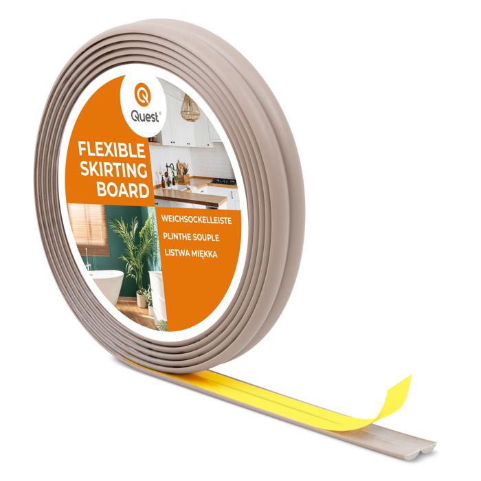 QUEST Moulure de finition et de protection en PVC pour bords autocollante beige 10/10 5m