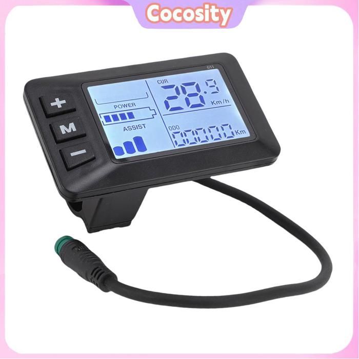 Écran LCD pour vélo électrique panneau de commande anti-pluie à 5 cœurs connecteur décran régulation de vitesse pour différents
