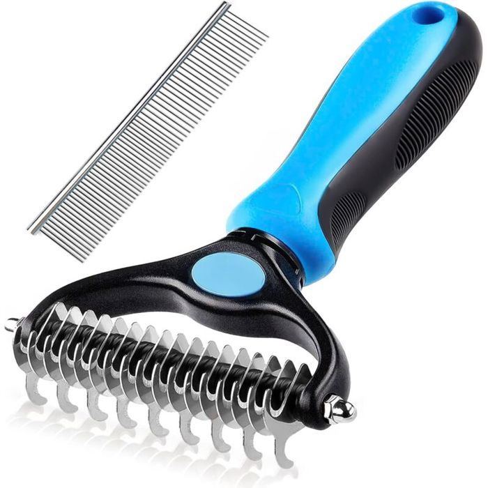 Brosse Chat Poil Long 1 Pièce - Anti Sous Poil Râteau Toilettage Animaux - Élimine Nœuds Poils Morts Dupcheliry