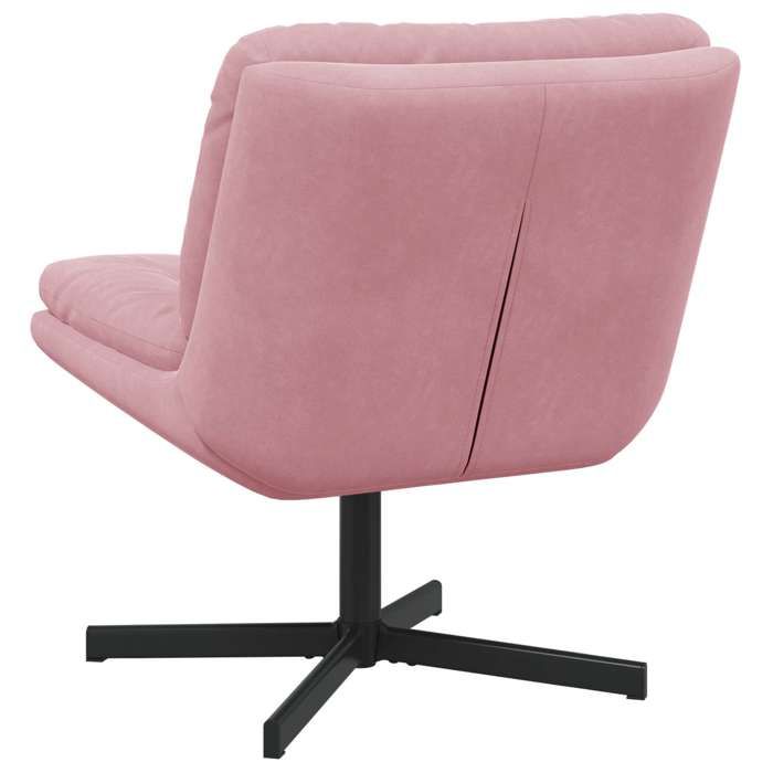Confortable Fauteuil relaxant pivotant Rose 63x75x76 cm avec manuel de montage Velours__21666