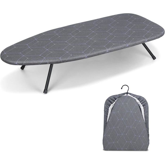 Petite Planche À Repasser Pliante Avec Patin En Feutre De 10 MmPeu EncombranteAvec Crochet31×76CmGris[IN48]