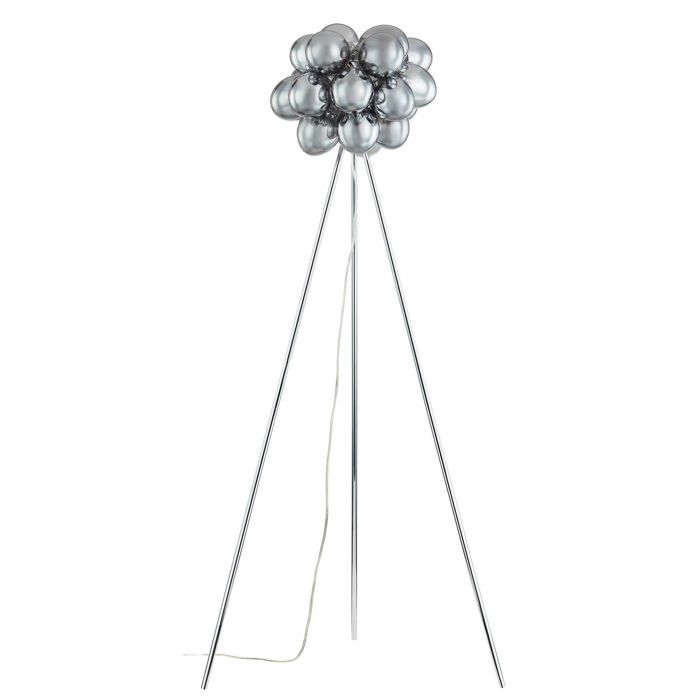 Lampadaire salon - Lucande - lampe sur pied - Verre - gris fumée
