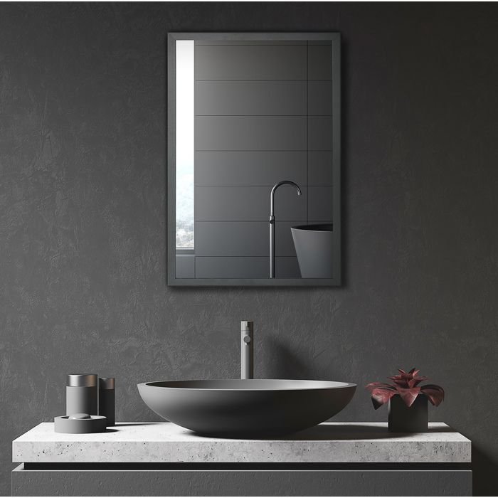 Armoire à pharmacie murale avec miroir - Noir - 3 étagères - 40 x 12 x 60 cm