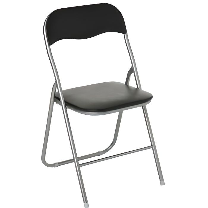 Chaise pliante - AC-DÉCO - Basic - Noir - Pliant - Acier et PVC