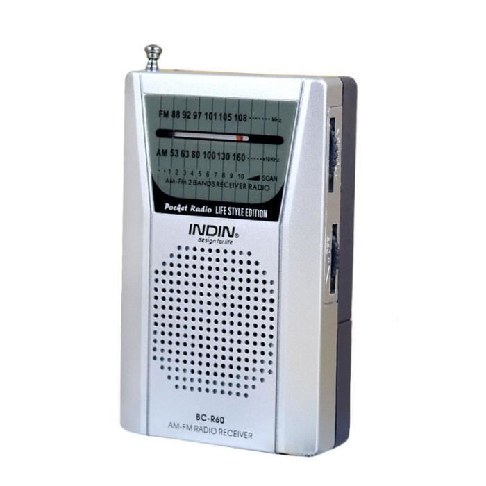 Radio Portable AM/FM Mini - Antenne Télescopique, Haut-parleur Intégré, Pile AA (non Incluses) - 10
