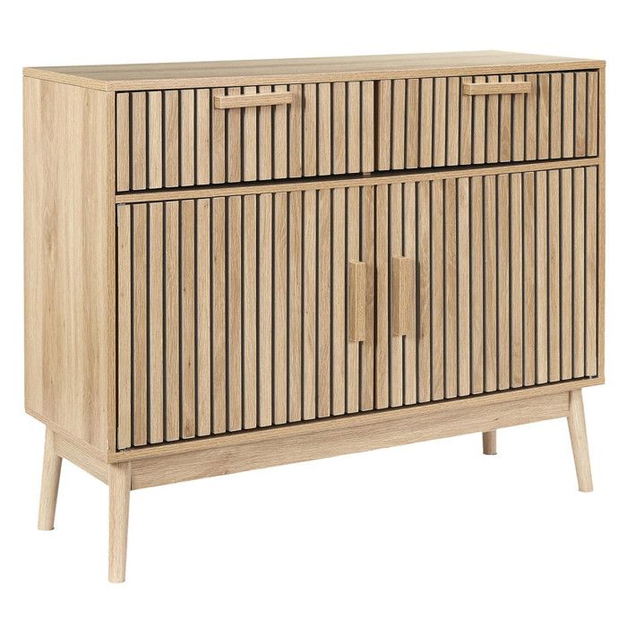 PAJAN - Buffet 2 Portes Effet Bois avec Tasseaux