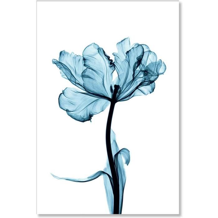 Plante Fleurs Bleu Aquarelle Impression Toile Affiche Mur Art Décoration  Murale Minimalisme Salon avec cadre 40x60cm[7540] - Cdiscount Maison