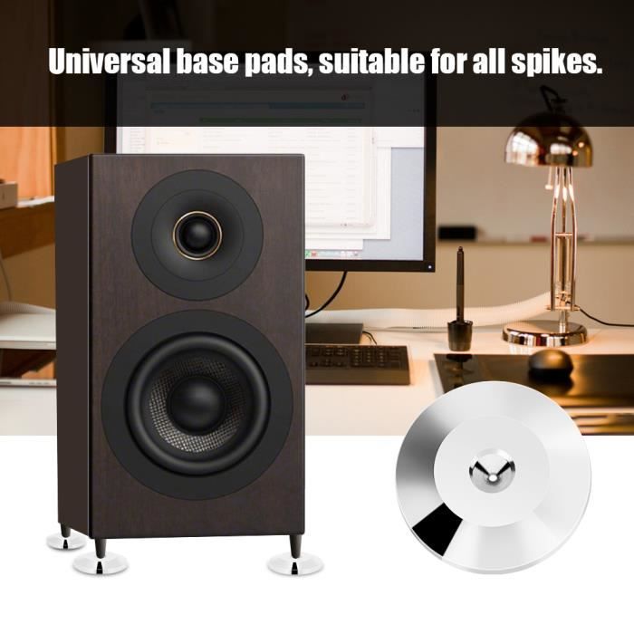 Lot 8 Pieds Haut-Parleurs Cuivre Argent - Bases Antichoc Isolation Vibration 25 Mm, Protection Sol