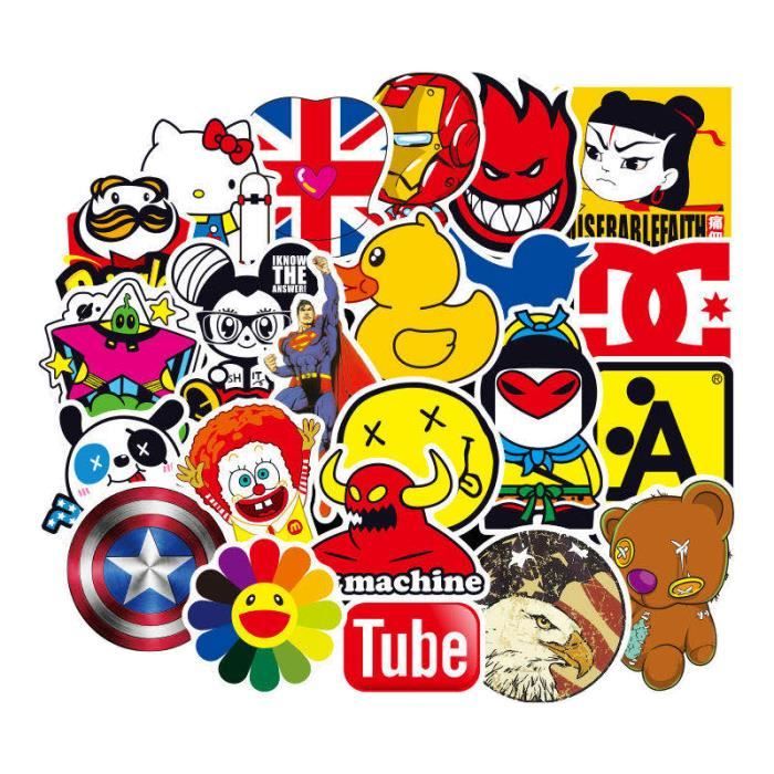 Lot de 100 autocollants décoratifs pour ordinateur portable En vinyle Personnalisables Colorés Étanche 