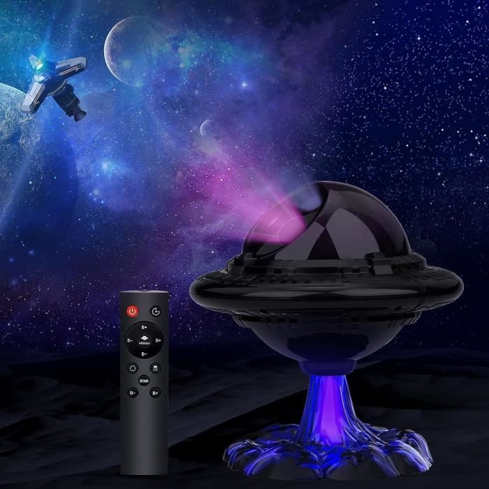 Projecteur Ciel Etoile, Veilleuse Vaisseau Spatial UFO avec Télécommande, 9  Modes Nébuleuse, Minuterie à Deux Vitesses