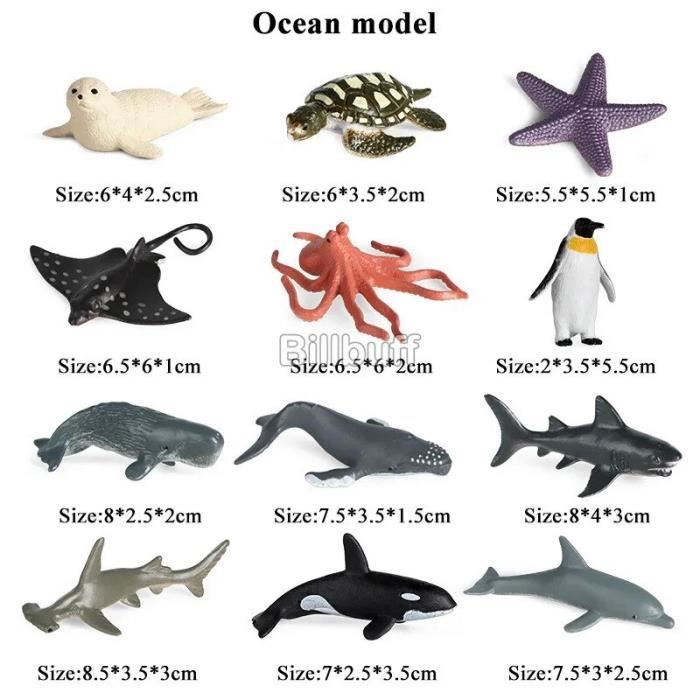 LUFEIS Figurines danimaux Marins, Lot de 26 Jouet Animal Polaire, F