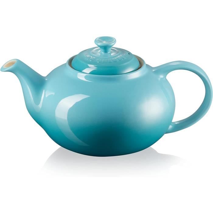 Théière Le Creuset 1,3L - Céramique Résistante - Bleu Caraïbes - Pour Thé Et Boissons Chaudes