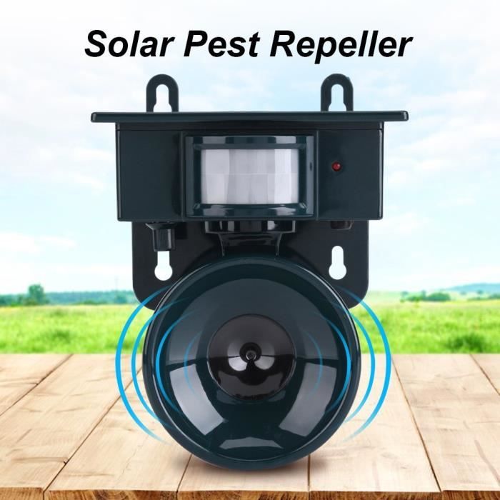 Répulsif Ultrason Solaire anti-chats, chiens et oiseaux | Fréquence Réglable | Repeller pour éloigner les animaux nuisibles