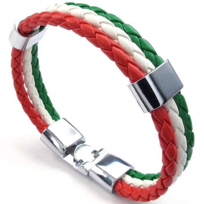 Bracelet Homme JewelryWe En Cuir Et Alliage | Style Punk Rock | Longueur 28.5cm | Avec Sac Cadeau