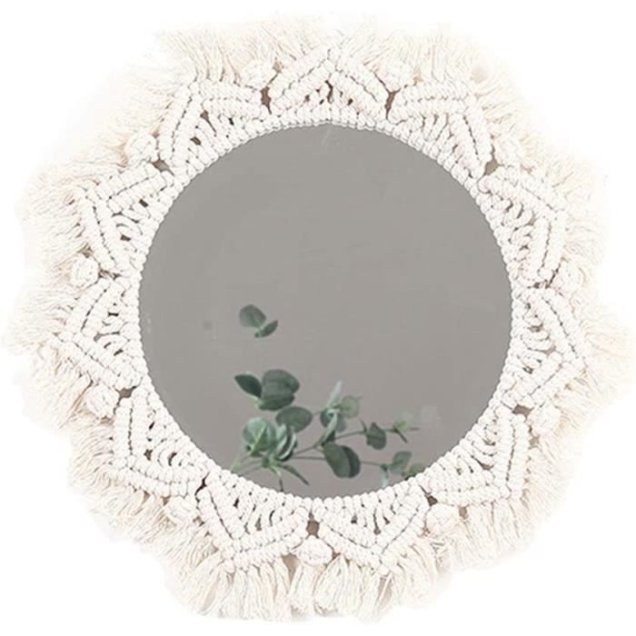 POZINO Miroir Rond Noir à Suspendre 38,1 Cm - Miroir En Corde Circulaire Pour Décoration Intérieure