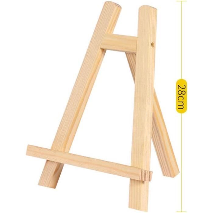Uikdjgu Paquet de 24 Pouces Mini Chevalet D'Affichage En Bois Support de Trépied En Bois Naturel pour Afficher de Petites Toiles et Photos
