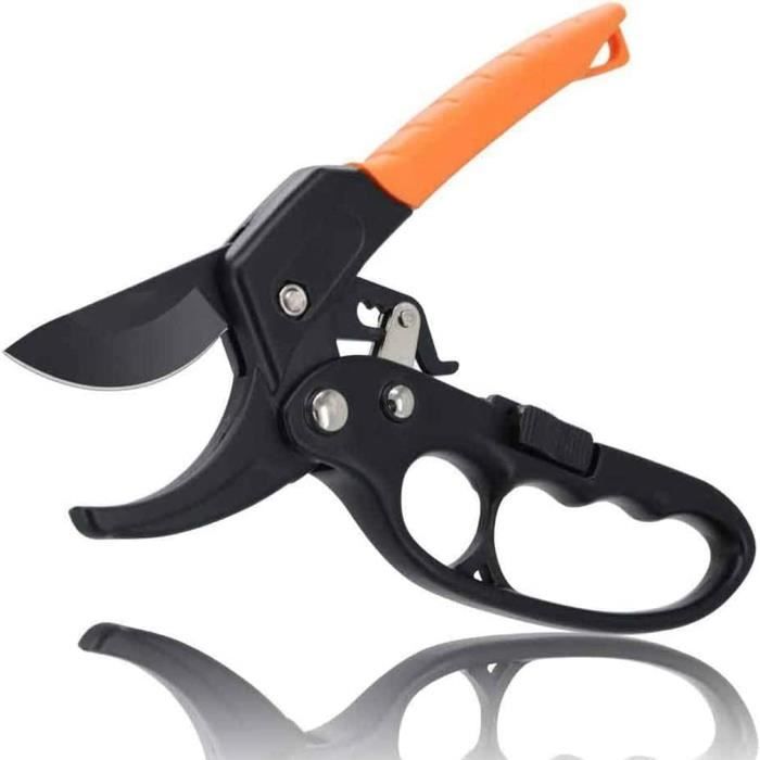 Ciseaux à Cliquet DEWINNER 2 En 1 - Sécateur Jardin Ajustable Pour Branches Jusqu'à 20 Mm