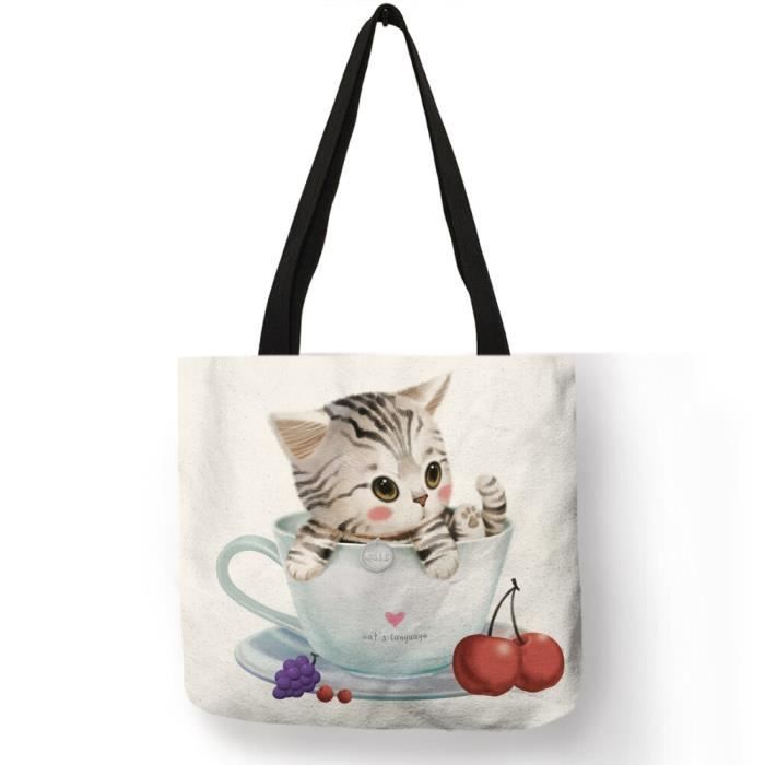 sac shopper imprimé animal avec pochette Marron Clair