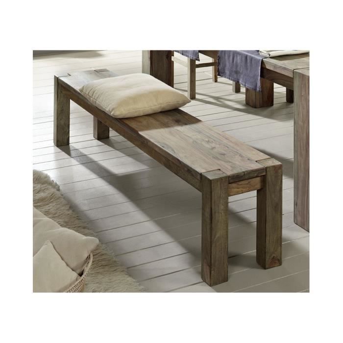 Banc 140x35cm - Bois massif de palissandre huilé - NATURE GREY #130