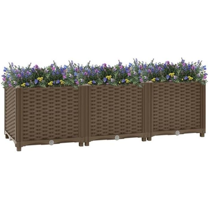 2560®CD Lit surélevé de jardin NEW - Jardinière - Bac à Fleurs Pots dextérieur 120x40x38 cm Polypropylène MEUBLE Haut de gamme