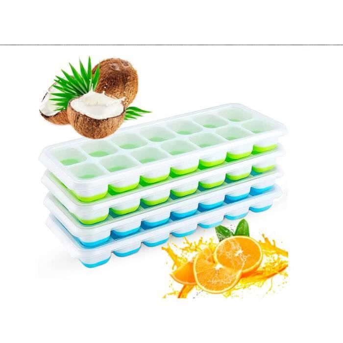 Bac Silicone 14 Cases Bac à Glaçons Silicone 14 Compartiments - Alimentaire, Flexible, Facile à Démouler Moule Glaçons Souple Qualité Alimentaire