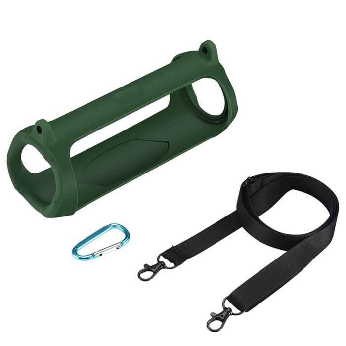TXEsign Coque en silicone pour JBL Go 4, Go 4, étui de transport de voyage avec housse de chargement anti-poussière et sangle de montage de haut-parleur (rouge