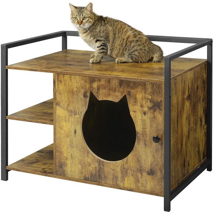 Maison De Chat Enceinte De Litiere Pour Chat Armoire De Meubles De Litiere Cachee Banc De Toilettes Pour Chat Intimite St Cdiscount